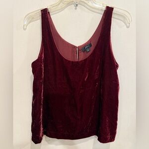 J Crew Burgundy Red Velvet Tank Top